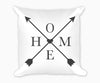 Home and Arrows Decorative Pillow, Black and White