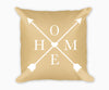 Home and Arrows Decorative Pillow, Tan and White