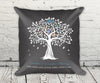 Grandkids family tree pillow with names, linen feel, gift for grandma and grandpa