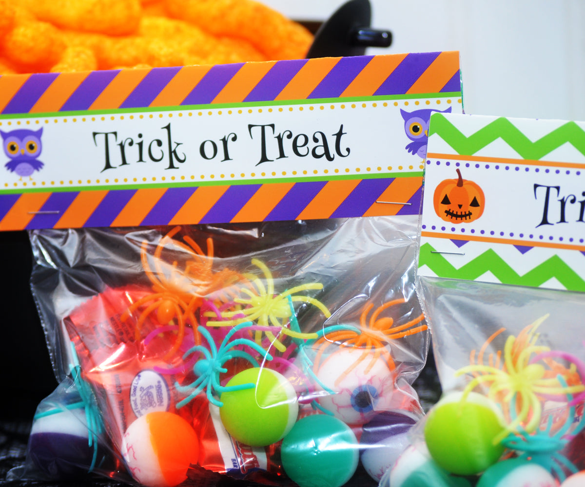 Instant Download Treat Bag Toppers, Halloween Favor Bag Topper