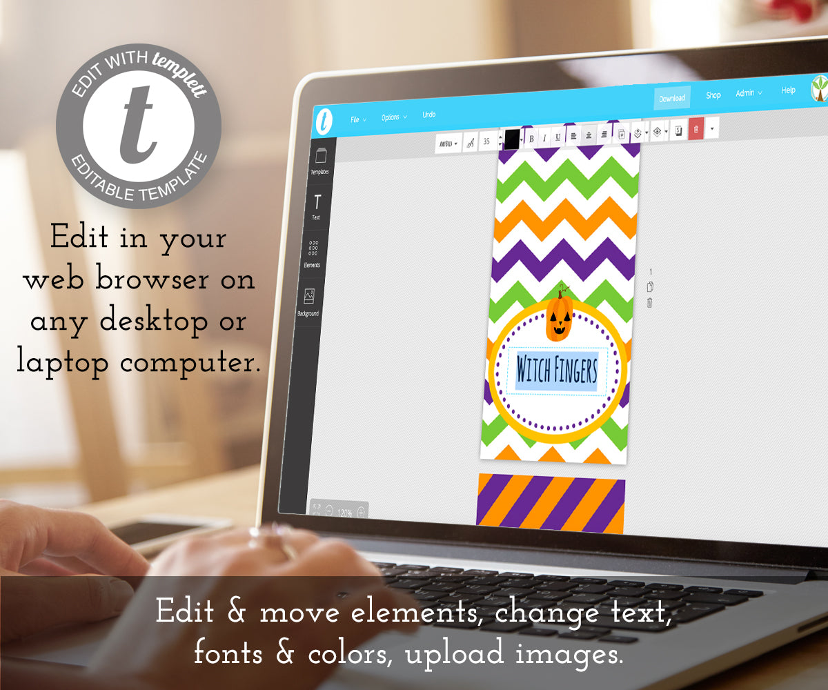 Edit Artful Life Designs Halloween table tent cards online in templett