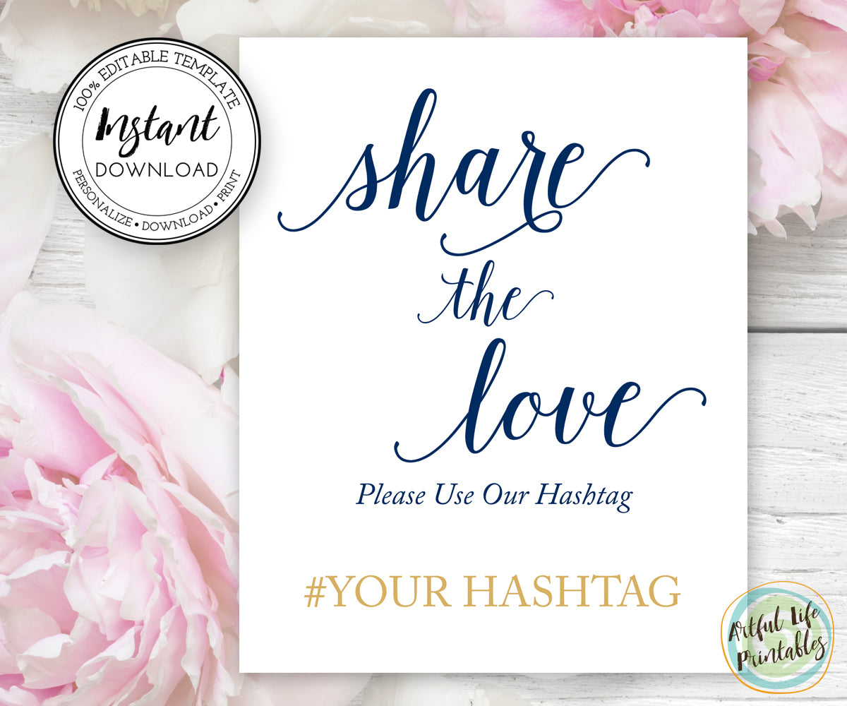 Share the Love, Hashtag Wedding Sign Template, Wedding Printable ... Share the Love, Hashtag Wedding Sign Template, Wedding Printable ...
