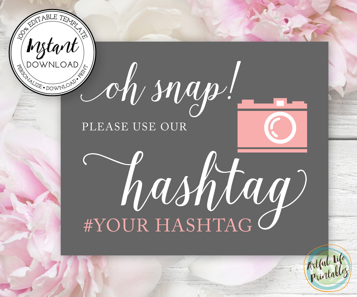 Wedding hashtag printable