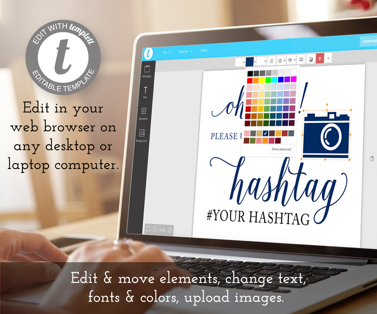 Oh Snap Wedding Hashtag template