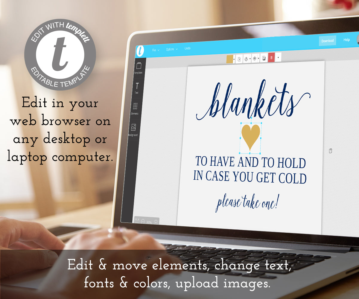 outdoor wedding ceremony blanket sign template