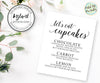 lets eat cupcakes, cupcake flavor sign template