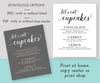 lets eat cupcakes, cupcake flavor sign template