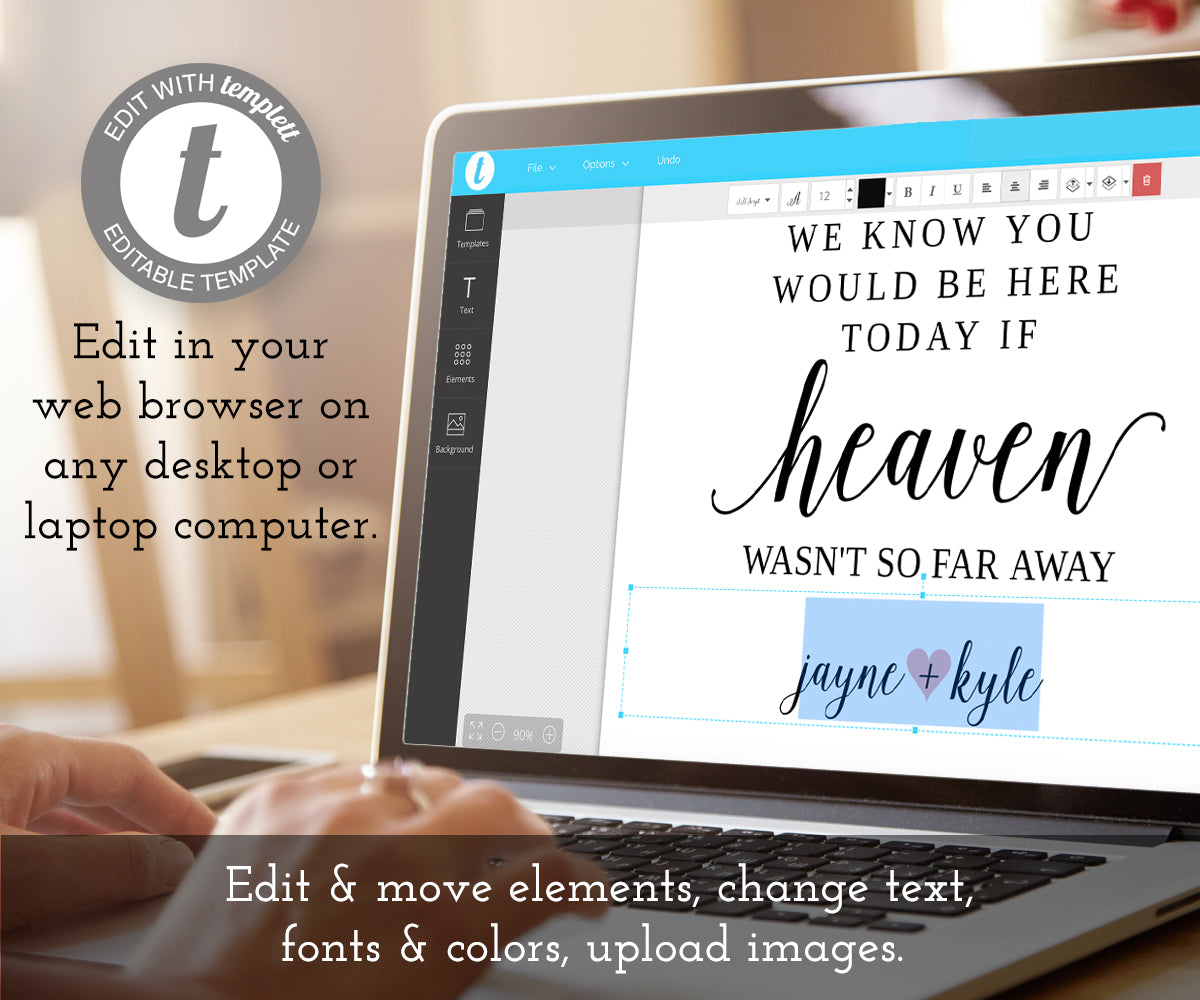 editable wedding memorial sign template