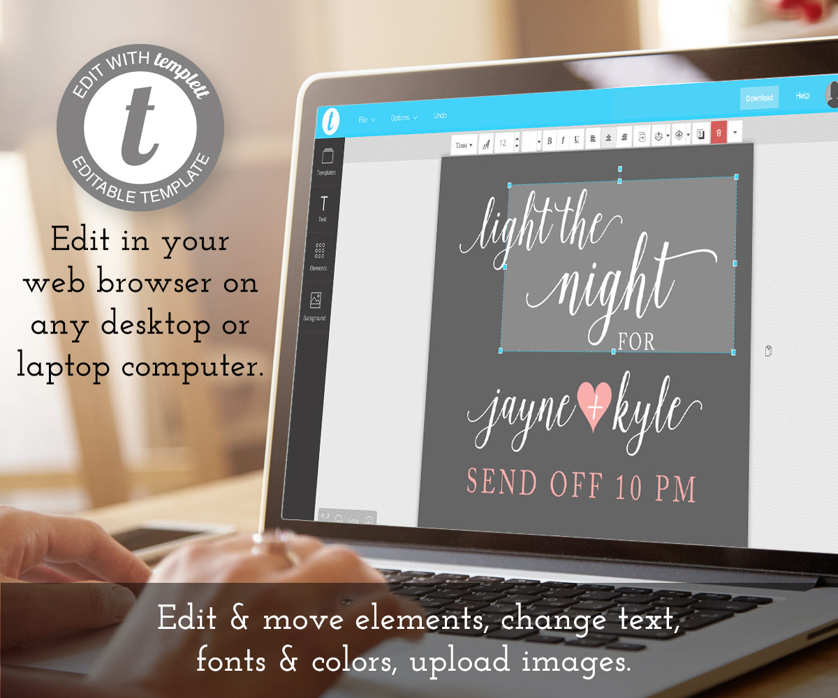 Light the Night Couple's send off sign template