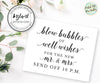 bubbles wedding send off sign template