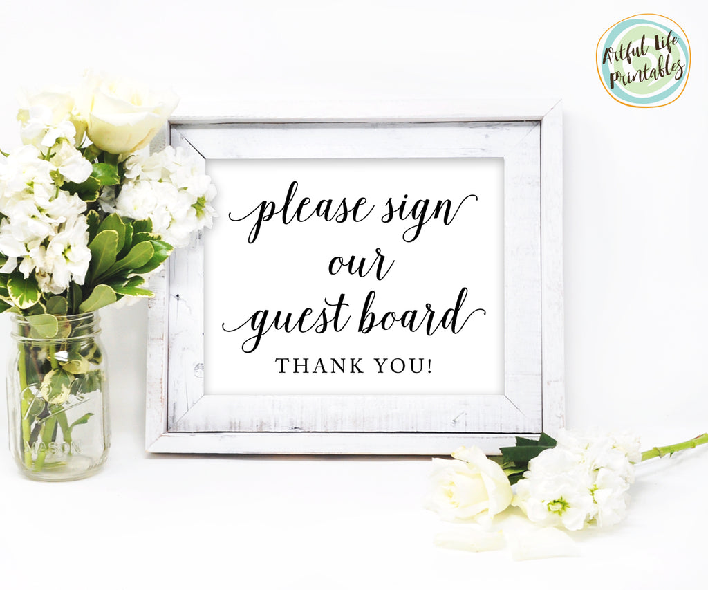 Guest Board Wedding Sign Printable