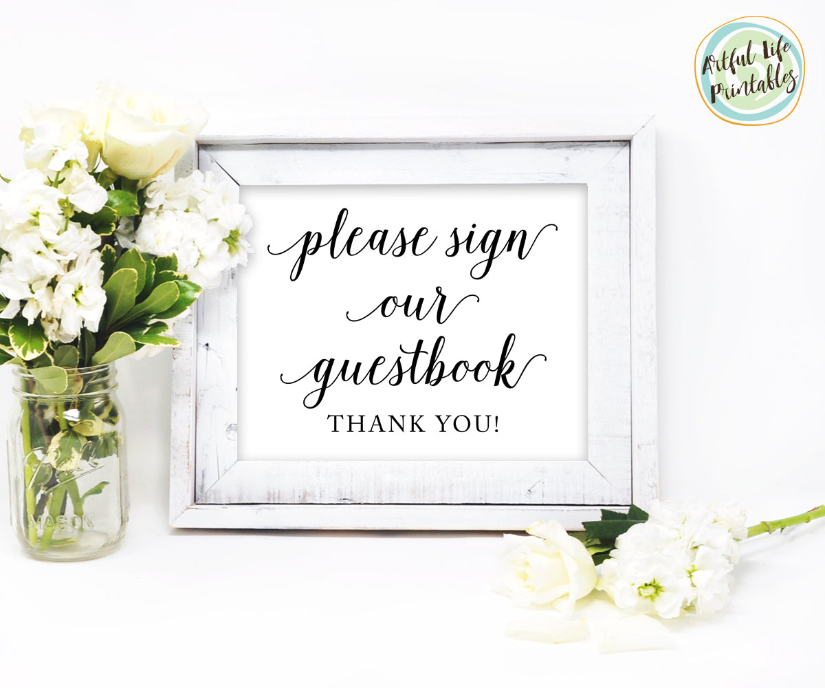 Please sign our guestbook wedding guestbook sign printable