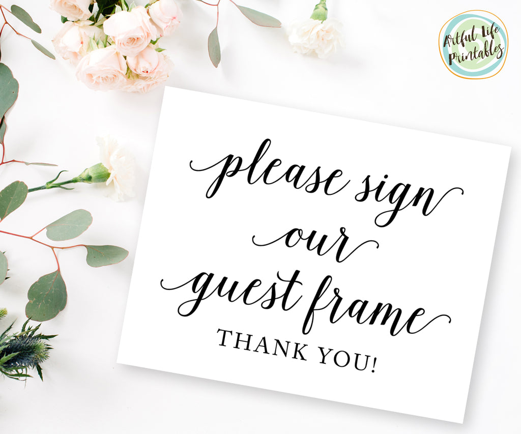 please sign our guest frame wedding sign printable