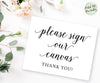 please sign our canvas wedding sign printable
