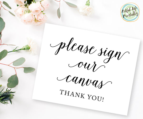 please sign our canvas wedding sign printable