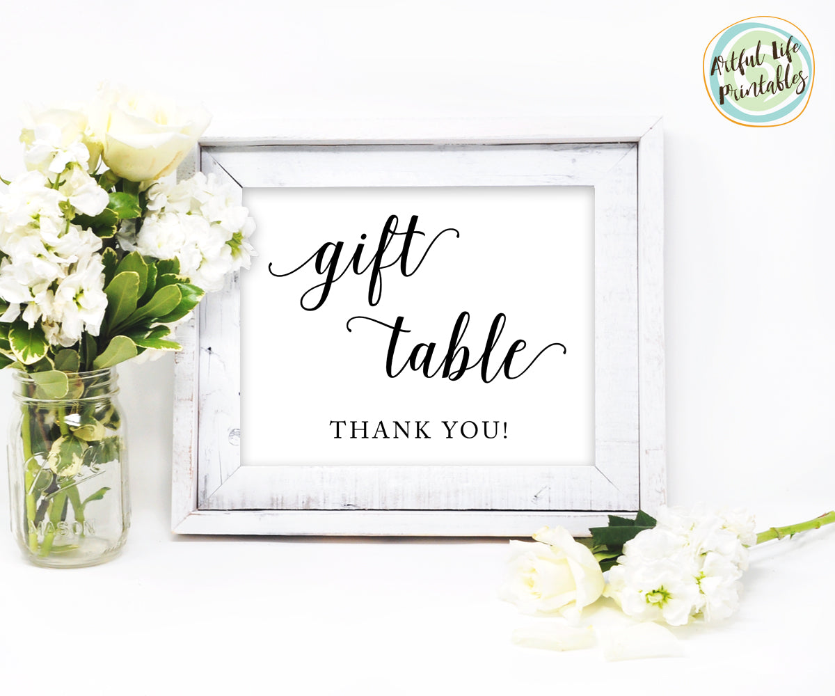 Wedding Gift Table Sign, Wedding Printable