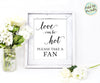 Love Can Be Hot, Please Take A Fan, Wedding Fan Printable Sign