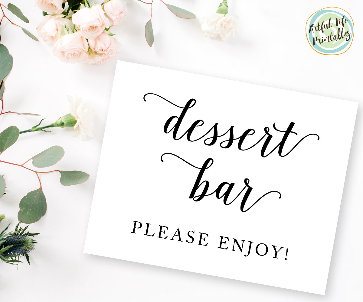 Dessert Bar Sign, Wedding Dessert Bar Sign Printable, Wedding Printabl ...