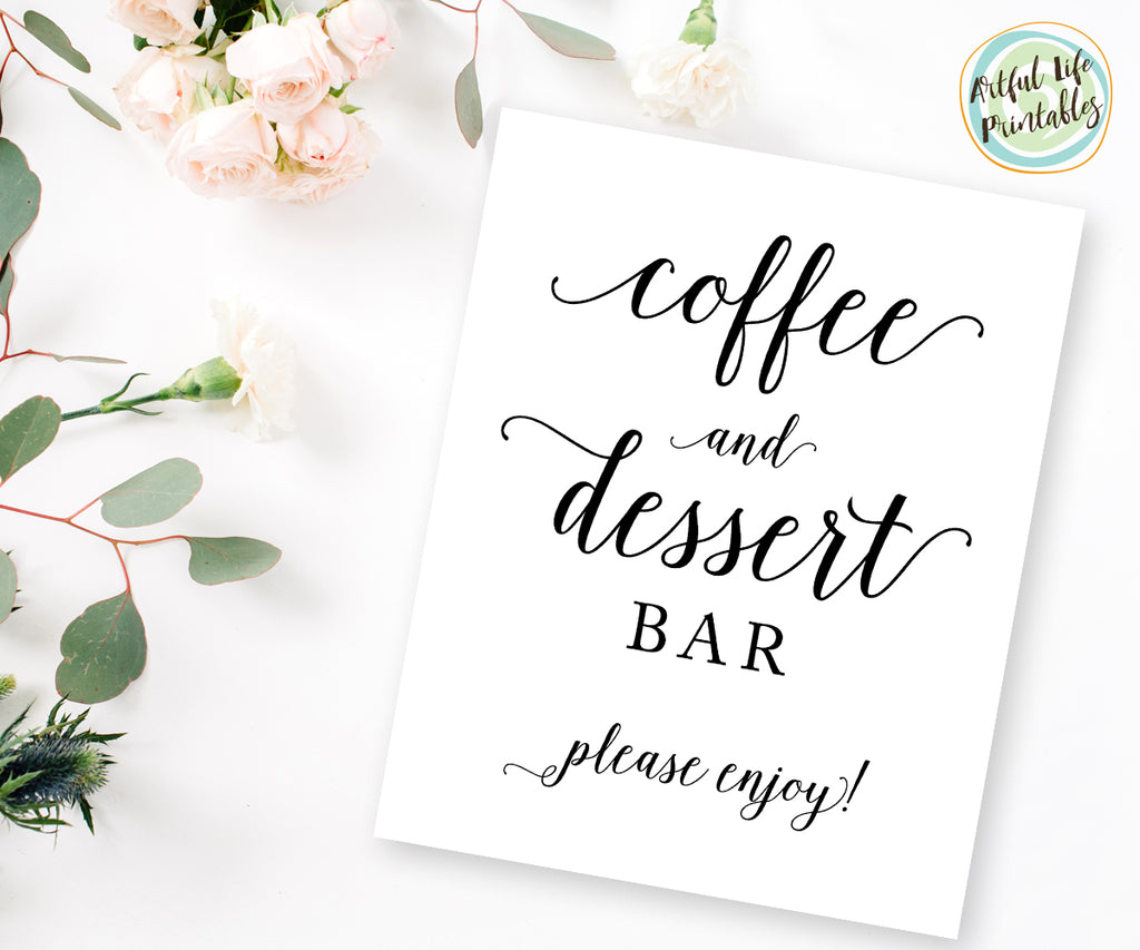 Coffee and Dessert Bar Sign printable