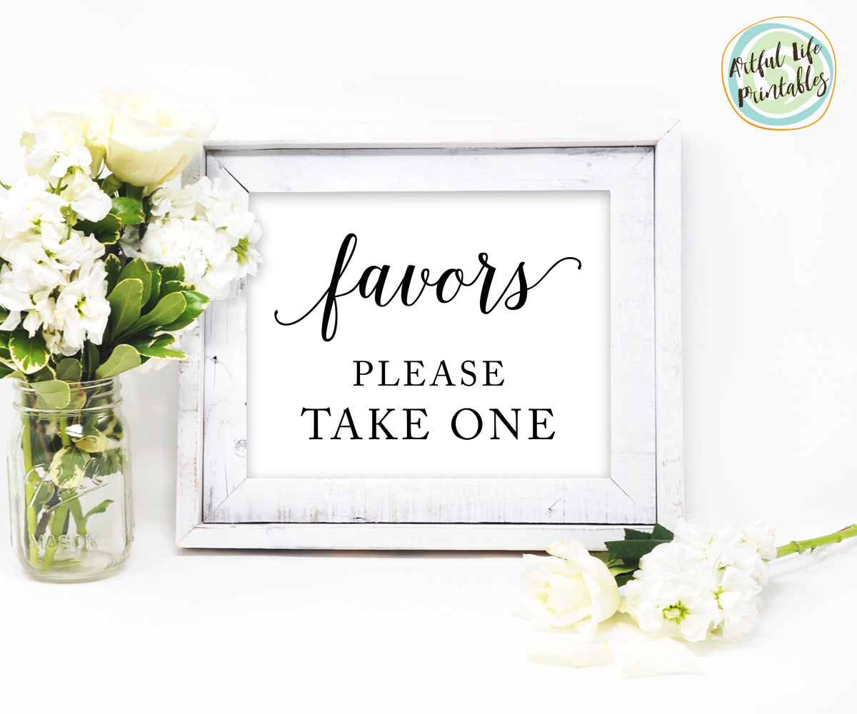 Wedding Favors Sign, Favors Please Take One Wedding Printable
