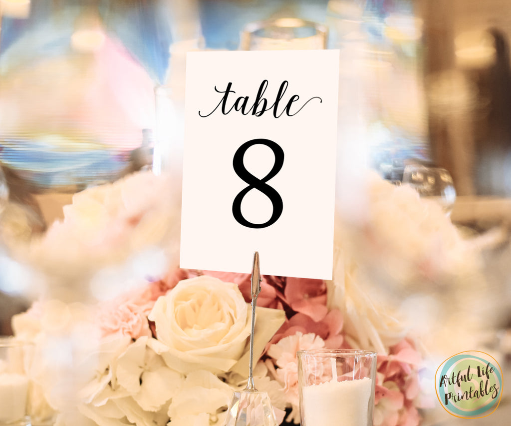 Wedding Table Numbers 1-30 Printable