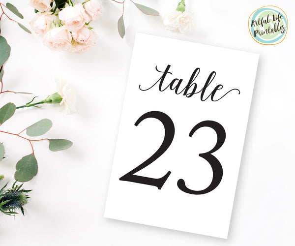 Wedding Table Numbers Printable, Table Numbers 1-50 - Artful Life Designs wedding-table-numbers-printable-table-numbers-1-50-artful-life-designs