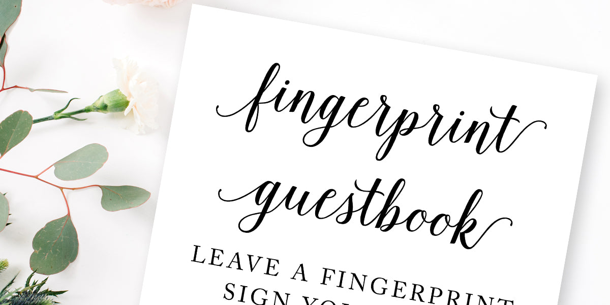 Fingerprint Guestbook Sign, Guest book Sign Wedding Printable – Artful ...