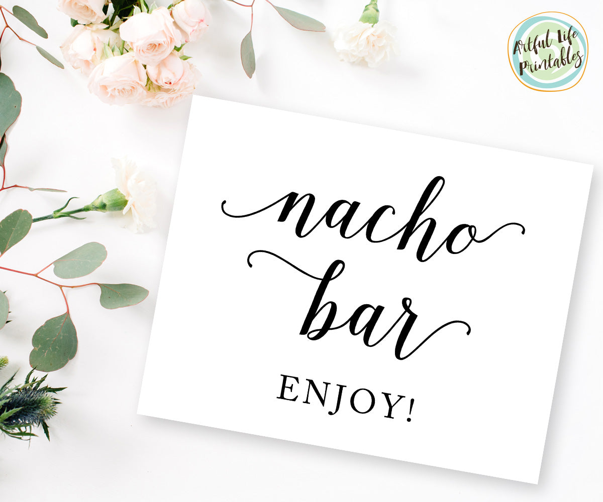 Nacho bar sign wedding printable