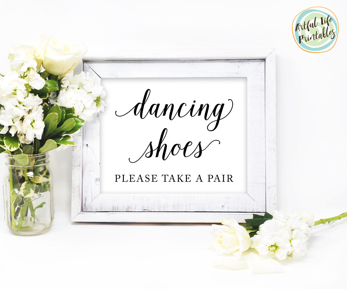 Dancing Shoes, Flip Flops Wedding Sign Printable - Artful Life Designs dancing-shoes-flip-flops-wedding-sign-printable-artful-life-designs
