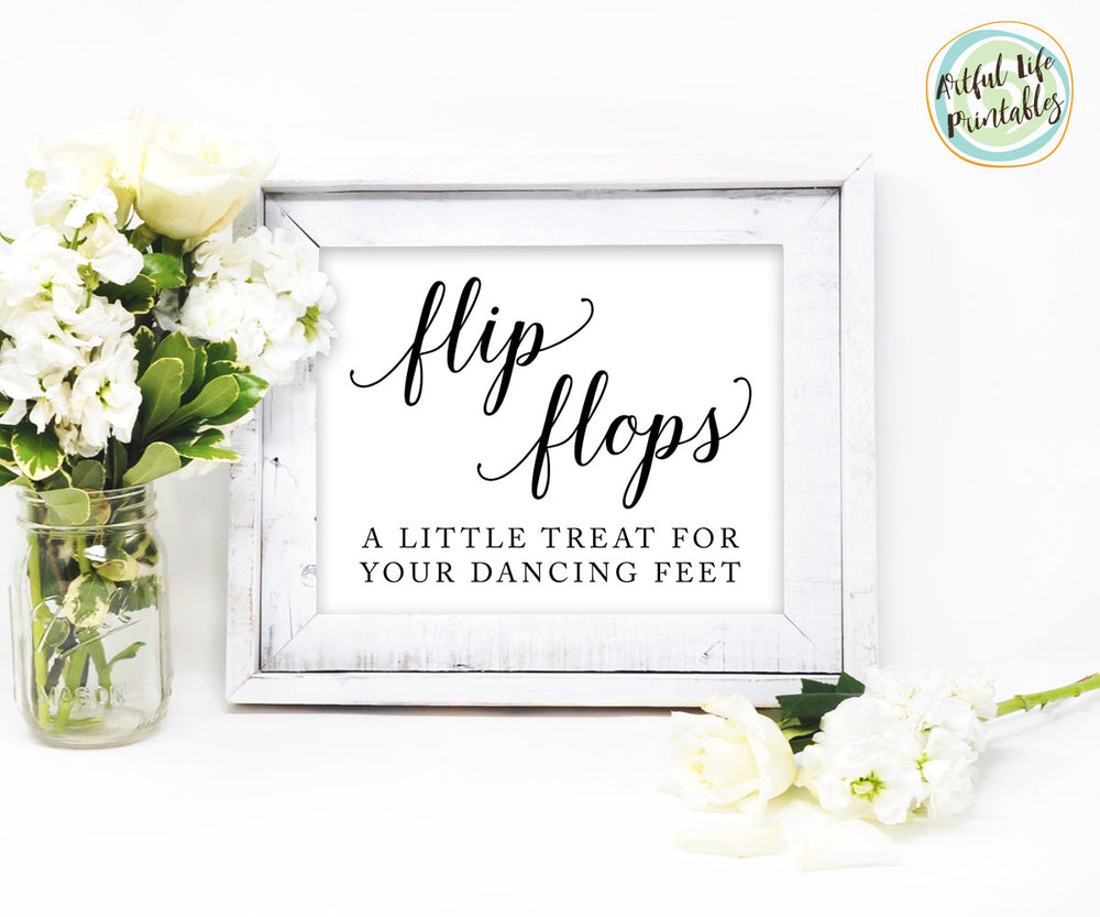 Flip Flops Sign, Flip Flops Wedding Printable - Artful Life Designs
