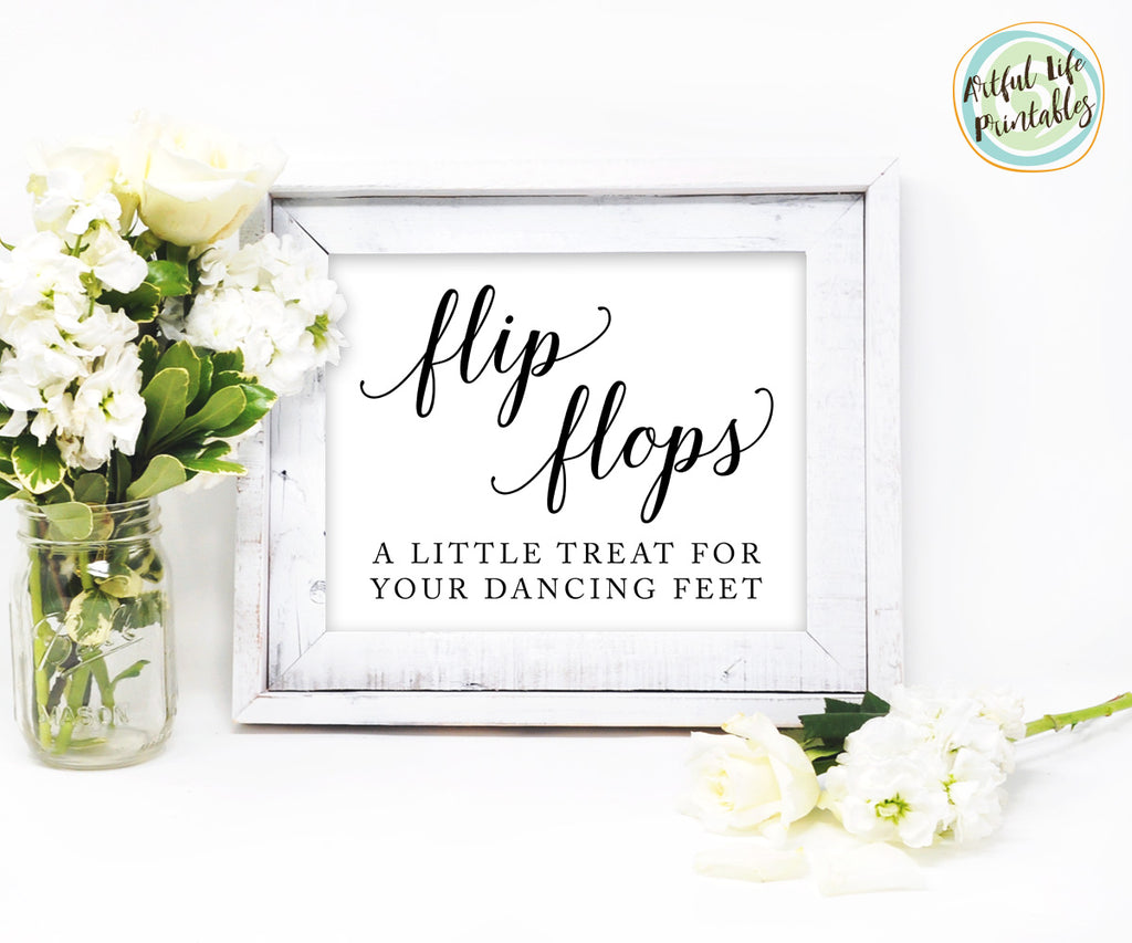 flip flops a little treat for your dancing feet wedding printable