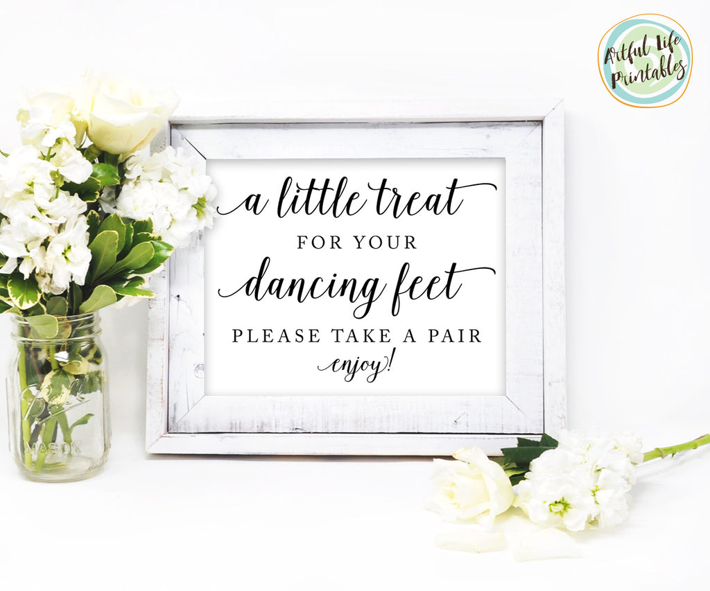a little treat for your dancing feet flip flops sign printable