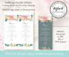 Floral Wedding Menu Editable Template 3.68 x 9 inches file options