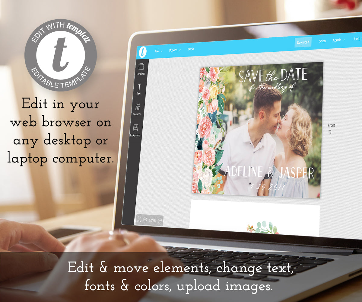 Save the Date Card Photo Template, Engagement Photo Save the Dates, Editable Wedding Date Printable