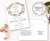 Save the Date Card with pink flower shown front and back with address