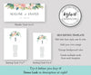 Pink Blush Floral Wedding Seating Chart, Seating Assignment Cards, Editable Template