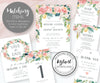 Pink floral wedding stationery matching items