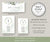 Greenery wedding seating chart header and cards editable templates