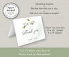 Greenery thank you card template, two sizes included