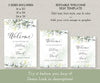 Greenery Wedding Welcome Sign Template, Wedding or Bridal Shower Welcome Sign, Rustic Wedding, Boho Wedding, Portrait, Size Options