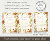 Paper Saving Option, Fall Floral Couples Shower Invitation, Rust and Gold Rustic Couples Shower Invitation