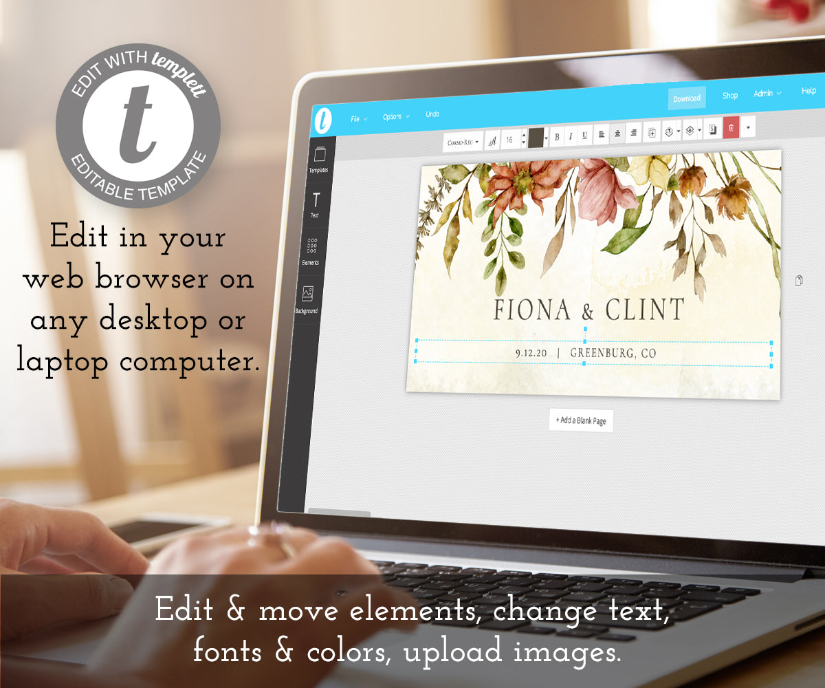 Edit online at templett, Fall Floral Seating Chart Header Card