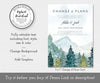 Change of Plans, Postponed Wedding Announcement, Rescheduled Wedding Card, Editable Template, Instant Download Watercolor Mountains Trees