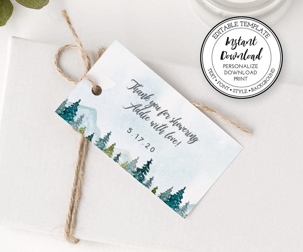 bridal-shower-favor-tags-rustic-mountains-pines-welcome-gift-tag-fa-artful-life-designs for Bridal Shower Gift Tags Free Printable Bridal Shower Favor Tags, Rustic Mountains Pines, Welcome Gift Tag, Fa - Artful Life Designs for Bridal Shower Gift Tags Free Printable