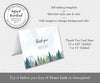 Mountains Pines rustic wedding or shower thank you cards in two sizes