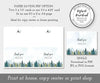 Paper saving option for Mountains Pines rustic wedding or shower thank you card
