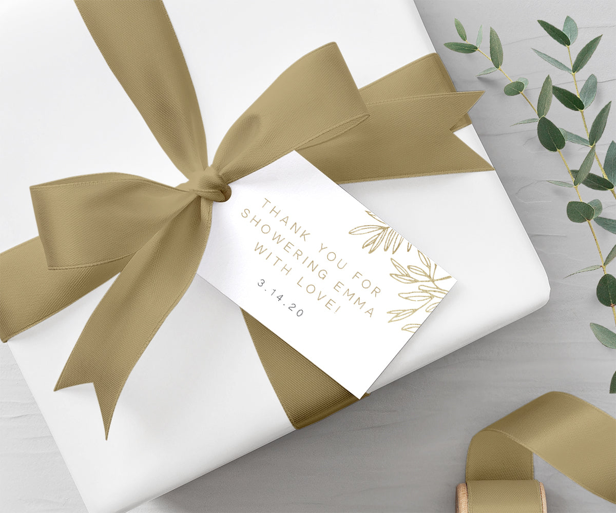 horizontal modern minimalist shower favor tags