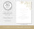 modern minimalist couples shower invitation with faux gold sketched leaves, editable template, 5 x 7"