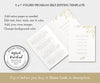 5 x 7 self editing template, modern minimalist folded wedding program booklet