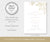 modern minimalist 5 x 7" rehearsal dinner invitation with faux gold sketched leaves, editable template
